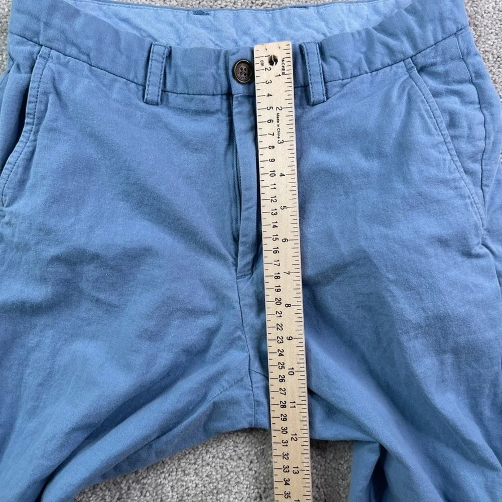 Brooks Brothers Pants Mens 30x30 Blue Clark Fit Cotton Linen Blend Chinos Casual